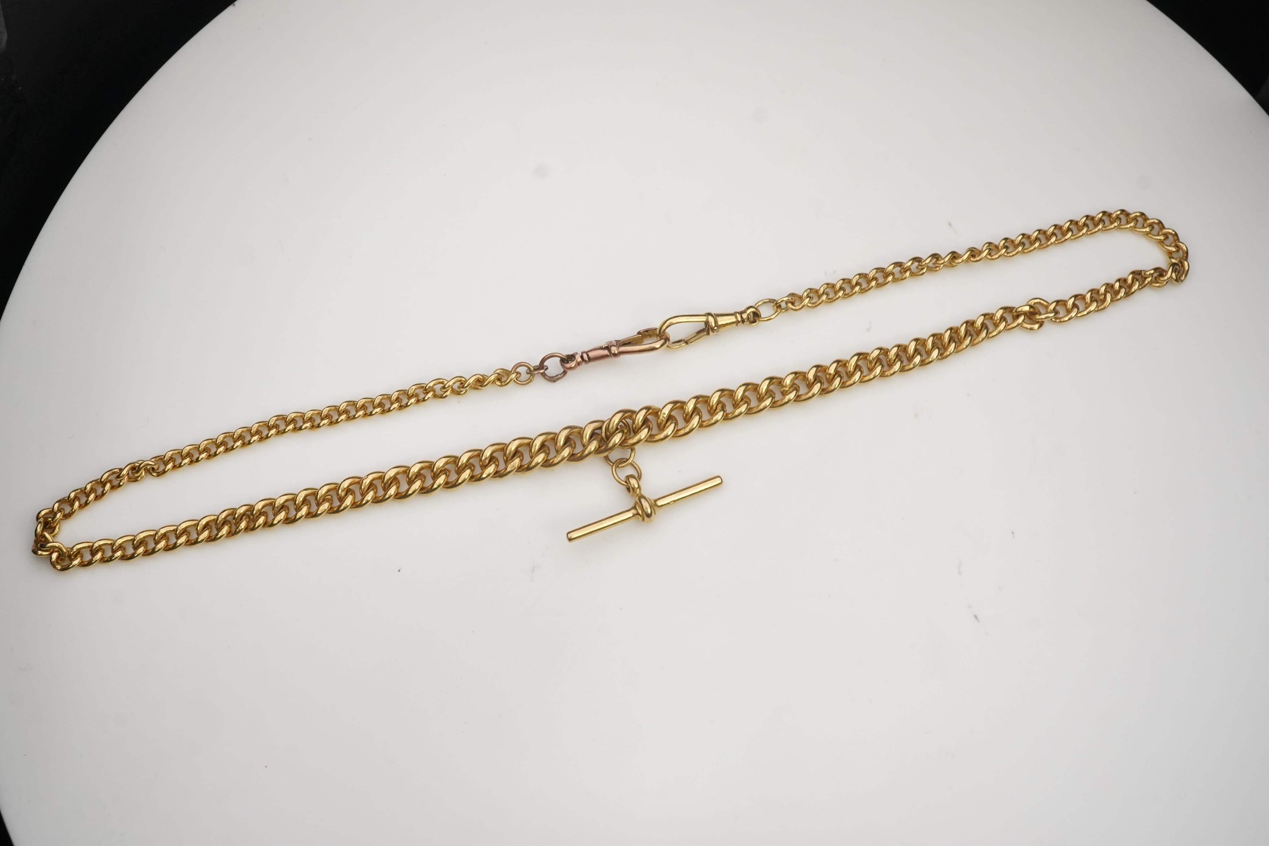 A 9ct gold Albert chain, mid 20th century